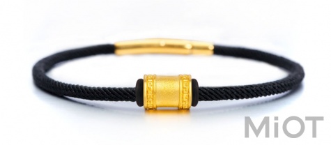 Золотий браслет Xiaomi LuckyME Gold  beads bracelet 17 см 0.75 г Black